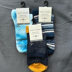 Sun + Stone 3 pairs quarter socks